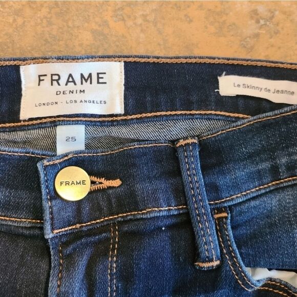 Frame Le Skinny de Jeanne Snap Ankle Hem Jeans Size 25 - Picture 3 of 10